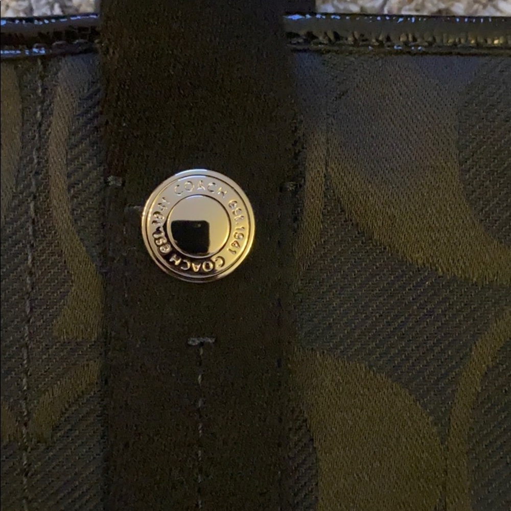 Coach Black Signature Tote with Adjustable Strap - Picture 4 of 8